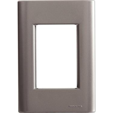 Imagem de Placa 3 Postos 4x2 Tramontina Giz Onix Metalizado Sem Suporte Tramontina