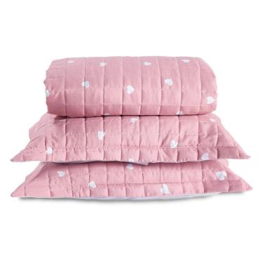 Imagem de Cobre Leito Queen Essencialle Estampado 150 Fios 3 Peças - Corações