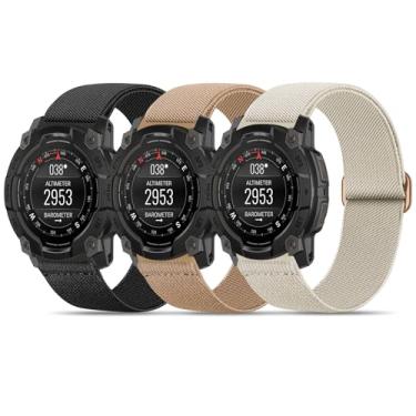 Imagem de Bolesi Pacote com 3 pulseiras de relógio de nylon elástico compatíveis com Garmin Instinct 2/3 de 45 mm/1 Solar, pulseira esportiva macia respirável ajustável de 22 mm para Instinct 2 Surf/Tactical