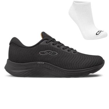 Imagem de Kit Tênis Olympikus Atmos Feminino e Meia, 35, Preto, Feminino