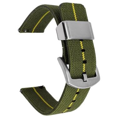 Imagem de Aoeiwv Pulseira de relógio de nylon de tecido elástico de 18 mm, 20 mm, 22 mm, 24 mm, à prova d'água, de liberação rápida, pulseira de reposição para homens e mulheres