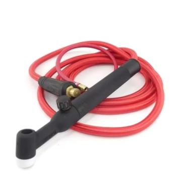Imagem de 4M/6M WP26 Conexão Rápida TIG Tocha de Soldagem Gas-Elétrica Integrada Mangueira de Borracha Vermelha Fios 35-50 Euro Conector QIANGHAN (WP26, 4m)