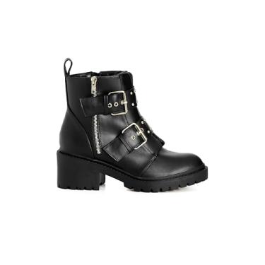 Imagem de City Chic Botas femininas de cano curto - Brinley, Preto, 12 Wide