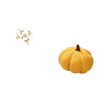 Imagem de Fenteer Enfeite de Parede de Abóbora de Pássaro de Madeira, Almofada Decorativa de Pelúcia, Presente Colecionável de Inauguração para Quarto, Escritório, Sofá