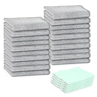 Imagem de Framad 25 Panos de prato multiuso sem arranhões, pano de limpeza de pano de prato de metal, panos de aço para lavar louça