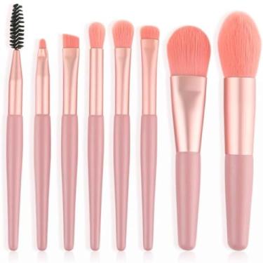 Imagem de Kit 8 Mini Pincéis de Maquiagem para Viagem, Kit Portátil com 8 Peças Essenciais, Cerdas Macias, Ideal para Bolsa e Nécessaire (Cores Sortidas)