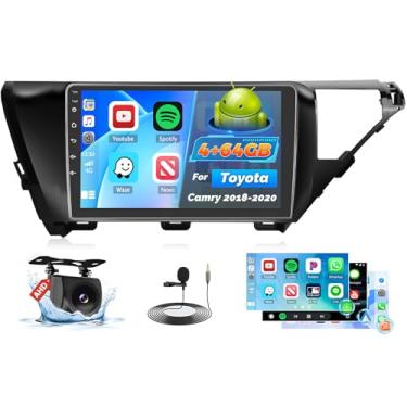 Imagem de Rádio veicular Android 15 para Toyota Camry 2018-2020, unidade de cabeça de tela sensível ao toque HD capacitiva de 10,1 polegadas com Carplay Android Auto, WiFi 5 GHz, GPS, Bluetooth 5.0, 1280 x 720
