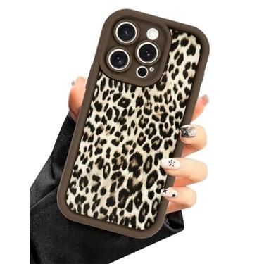 Imagem de Aitipy Capa de telefone Cheetah para iPhone 15 Pro Max, linda capa de telefone com estampa de leopardo branco legal, capa protetora de silicone macio fina à prova de choque para mulheres e meninas
