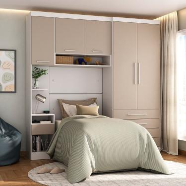 Imagem de Quarto 5 Portas 5 Gavetas Cab St Alpes Master Luciane Móveis Branco Pf-cinammon Pf