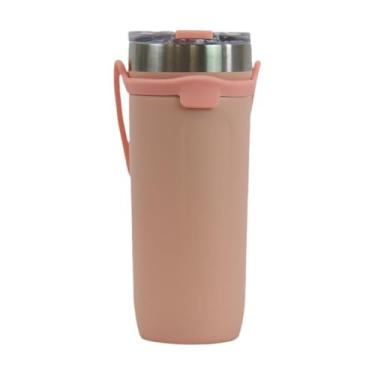 Imagem de Copo Térmico Inox 710ml com Tampa Hermética Rosa Fosco – Parede Dupla, Antivazamento, Conserva Bebidas Frias e Quentes, Alta Durabilidade, Ideal para Academia, Escritório e Viagens