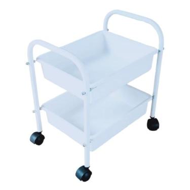 Imagem de Carrinho Porta Esmalte / Auxiliar Manicure - MBM Decor, Branco e Branc