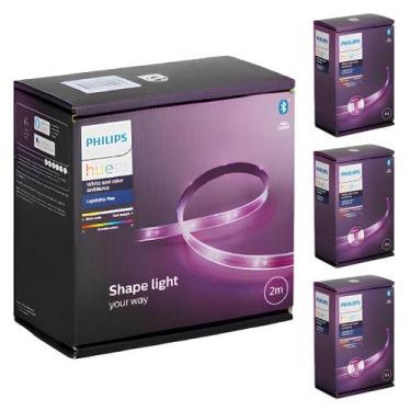 Imagem de Kit Philips Hue Lightstrip Plus Fita Led 2m + 3 Extensões 1m, 110V/220