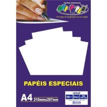 Imagem de Papel Verge 180 A4 Branco Com 50fls - Off Paper