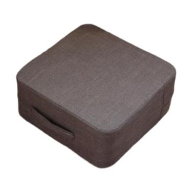 Imagem de IEUDNS Almofada de assento de chão 40cm x 40cm x 18cm leve para adultos almofada de chão quadrada para área externa festa de inauguração de casa, Cor Café