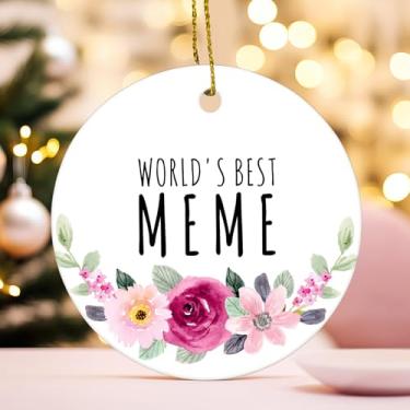 Imagem de Qeheb Enfeite de meme, enfeites de Natal para pendurar na avó para decoração de festa de árvore de Natal, os melhores presentes de Natal para netos, os melhores enfeites decorativos meme do mundo