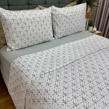 Imagem de Jogo De Cama Solteiro Bliss Estampado 100% Algodão 180 Fios 3 Peças Mosaico