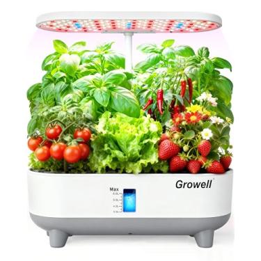Imagem de Growell Kit de sistema de cultivo hidropônico, 16 cápsulas, sistema de jardinagem interna vertical de 8 L para ervas e vegetais e frutas, com luz LED de cultivo, circulação de água inteligente, 3