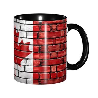 Imagem de Zeraoke Canecas de café criativas com impressão de bandeira canadense, personalizadas, presente para família, tamanho de 325 ml, unissex