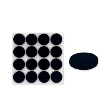 Imagem de Protetores de Feltro Adesivos Redondos, Preto, 19mm, 16 Peças, para Móveis Cadeiras Mesas Sofás