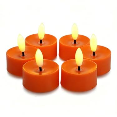 Imagem de CANDLE CHOICE Luzes de chá sem chamas operadas por bateria, pavio preto realista, cintilante, LED, velas de tealight, mesa de casamento, centros de mesa, decoração de Natal, Halloween, pilhas