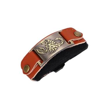 Imagem de SUNGOOYUE Correia de Mudo de Guitarra, Baixo Acústico de Couro PU Elimina Amortecedor de Cordas de Feedback para Prática de Guitarra de 6 e 7 Cordas (Escorpião Marrom)