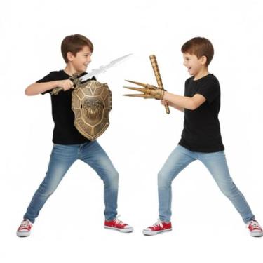 Imagem de Kit Medieval Espada Infantil Com Escudo E Armadura Menino - Zoop Toys,