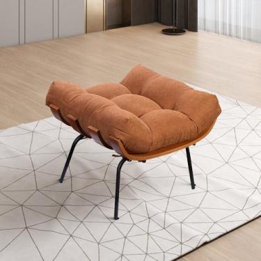 Imagem de Puff de Ferro Madeira e Estofado Living Costela Espresso Móveis