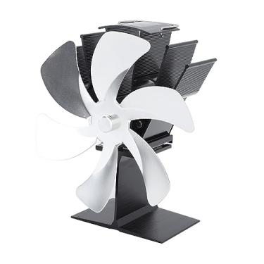 Imagem de Dpofirs Ventilador de Fogão a Lenha Eficiente Com 6 Lâminas de Circulação de Calor Térmico para Lareira Em Liga de Alumínio (Prata)
