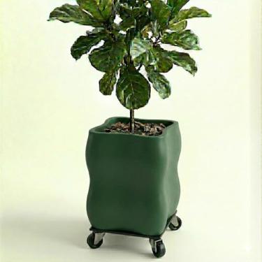 Imagem de Genérico Vaso Quadrado para Plantas, Uso Interno, GG, Azul, Plástico, Acabamento Liso, Formato Quadrado, Chão, Vaso de Plantas, 11x12x10 cm