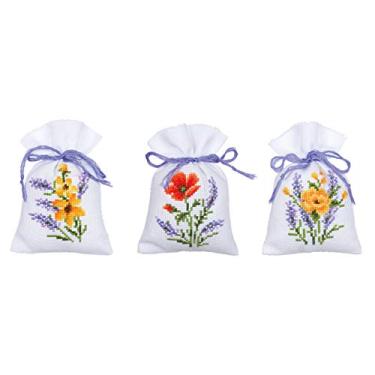 Imagem de Vervaco Kit de presente de sachê de ponto cruz primavera flores e lavanda