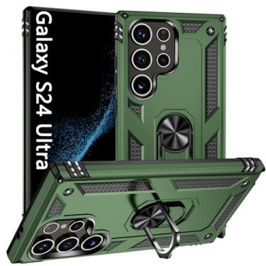 Imagem de Capa S24 Ultra 5G S24 Ultra com suporte de anel, capa protetora resistente de corpo inteiro, grau militar, à prova de choque, para Galaxy S24 Ultra 5G 17.3 cm verde-oliva