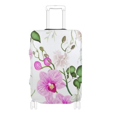 Imagem de Joisal Capas de viagem para viagem, protetor de bagagem, orquídeas rosa, flores brancas, acessórios de viagem, P, serve para capa de 45 a 50 cm, Orquídeas rosas, flores brancas, S 18-20 in, Capa de