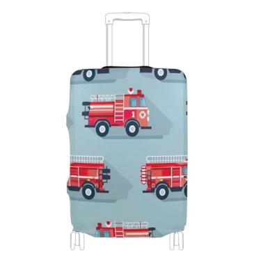 Imagem de Joisal Capas de mala para protetor de bagagem elástico engraçado acessórios de mala de viagem caminhão de bombeiros azul, P, serve para capa de 45 a 50 cm, Caminhões de bombeiros azul, S 18-20 in
