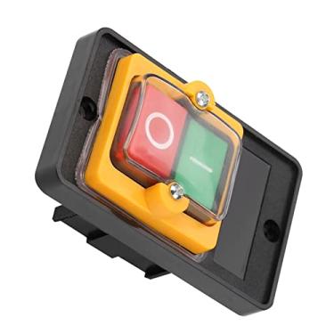 Imagem de AYNEFY Botão de Pressão de Perfuração, Interruptor de Botão à Prova d'água Com Recurso de Travamento Automático, Controle 10a Ac220v/380v para Máquinas de Marcenaria