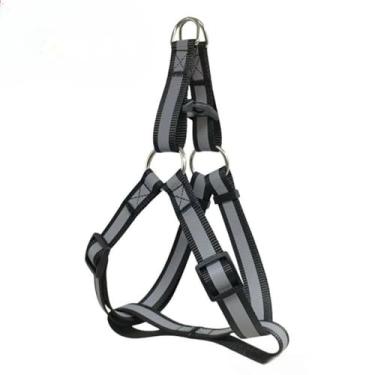 Imagem de Peitoral para cães com controle refletivo, conjunto de coleira, colete ajustável para caminhadas seguras, P, preto