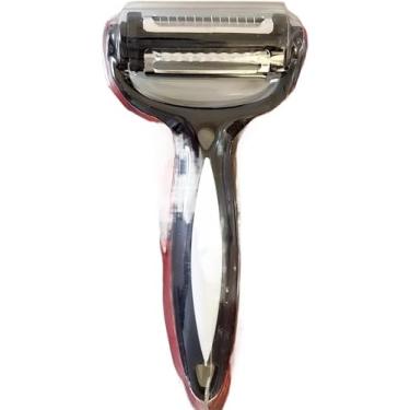 Imagem de Descascador e Fatiador de Legumes Frutas Premium Multifuncional Com 3 Lâminas Afiadas Aço Inox (Verde)