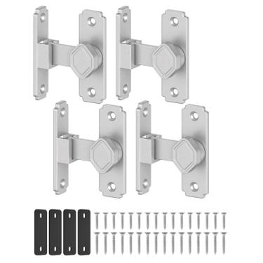 Imagem de SecureLatch Fechadura de porta de celeiro flip de 90 graus, trava pequena de ângulo reto, travas de porta deslizante para armários, banheiro, celeiro, galpão, jardim, janela - ferragens de segurança e