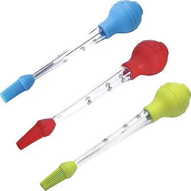 Imagem de Conjunto de Baster Peru Ferramenta Tempero para Churrasco Pincel Basting Limpeza Utensílio Cozinha com Bomba Tubo Agulha Silicone PS Preparo Comida De