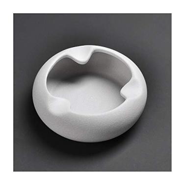 Imagem de Cinzeiros de cerâmica cinzeiros de charuto, cinzeiros para cigarros, decoração, exterior interior, casa, decoração moderna cinzeiro, criativo, preto, branco decoração de casa (cor: branco)