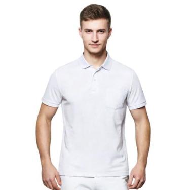 Imagem de Kit Fardamento 3 Camisas Masculina Gola Polo Piquet C/ Bolso cor:Branc