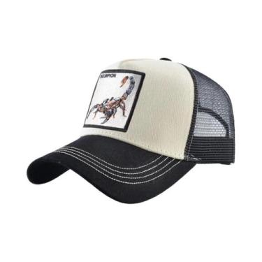 Imagem de Boné Trucker Bordado Unissex Com Escorpião, Respirável, Snapback, Esti