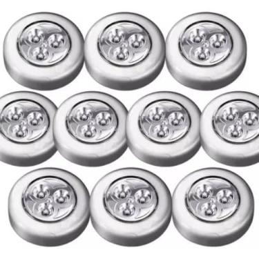 Imagem de Kit 6 Lâmpadas Led Adesiva Sem Fio Touch Pilha Portátil Armário