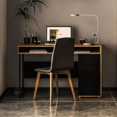 Imagem de Escrivaninha 1 Porta 1 Gaveta Chicago Elaborart Design Aveiro/preto