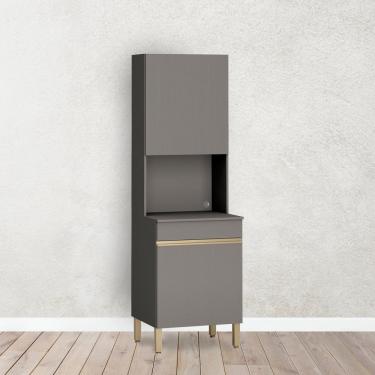 Imagem de Paneleiro 2 Portas 4 Prateleiras 193X60Cm Cozinhas Compactas Kits Paraná Gris
