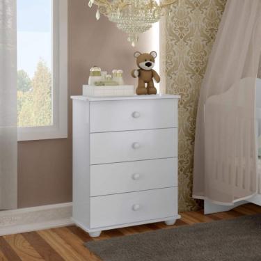 Imagem de Quarto de Bebe Completo Algodão Doce com Guarda Roupa 2 Portas, Cômoda e Berço Siena Móveis Branco