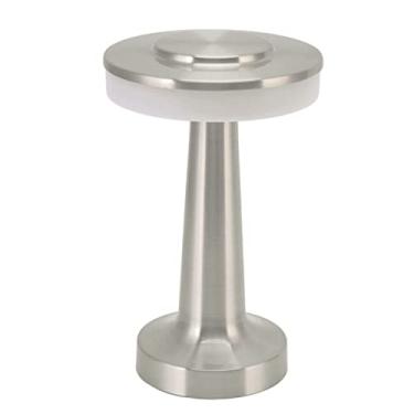 Imagem de Solinder 3 Níveis de Temperatura de Cor, Abajur LED Metal, Bateria Recarregável Embutida, Controle Toque, para Hotel, Bar, Sala Estar, Adereços Estúdio, Cabeceira Quarto, (Prata)