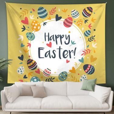 Imagem de Tapeçaria Happy Eastes Wall 150x130cm de fibra de microtecido