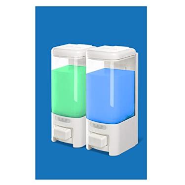 Imagem de CZCZC Dispensador de sabão para banheiro, grande capacidade, perfurado, grátis, manual, montado na parede, dispensador de loção para hotel, banheiro, cozinha, kit de 500 ml