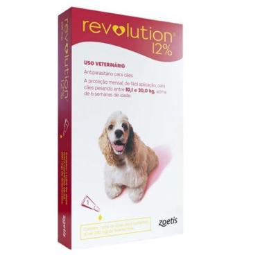 Imagem de Revolution 12% Antipulgas Cães 10,1Kg a 20Kg - Zoetis