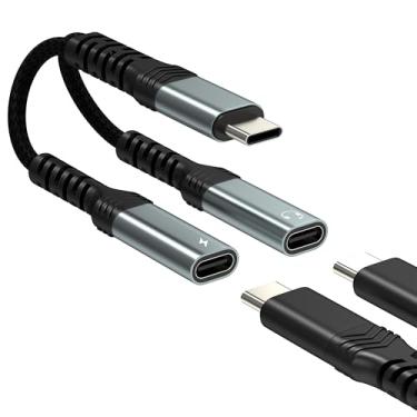 Imagem de Adaptador USB C divisor (2 em 1) tipo C para fone de ouvido para iPhone 17 16 15 carregador cabo de áudio dongle de carregamento duplo cabo auxiliar rápido multi-portas fone de ouvido automotivo para